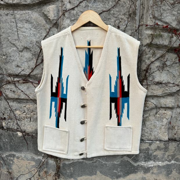 40s ~ 50s 빈티지 오르테가 치마요 베스트 나바호 웨스턴 빅사이즈