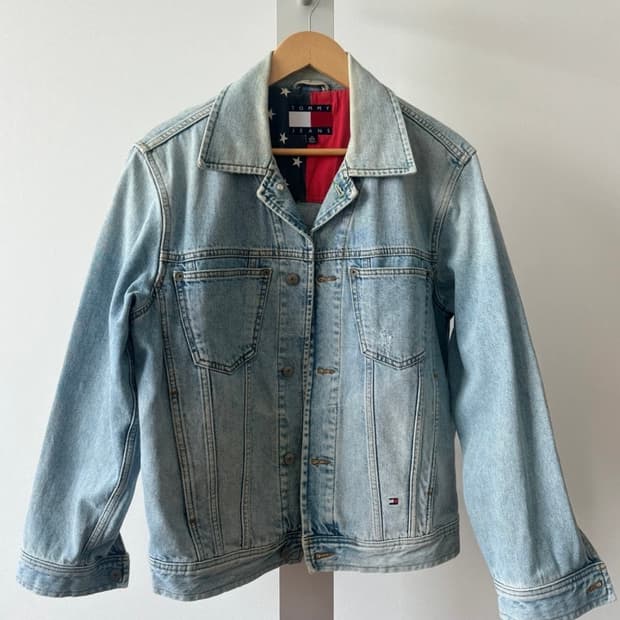 타미힐피거 빈티지 연청 자켓 s