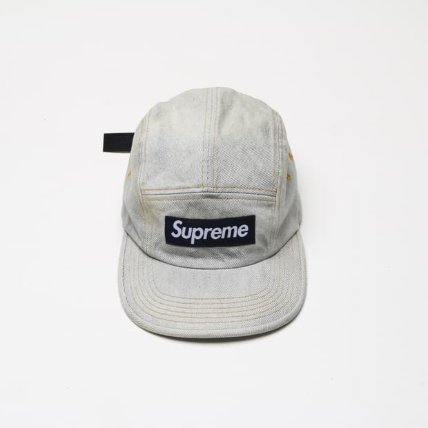 23ss 슈프림 더티 인디고 데님 캠프캡 모자