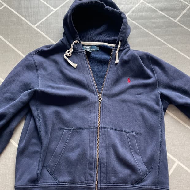 폴로 네이비 후드집업