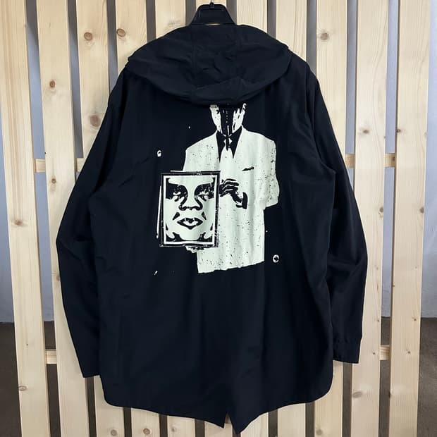 (XL) 오베이 빅로고 블랙 롱 코치 자켓