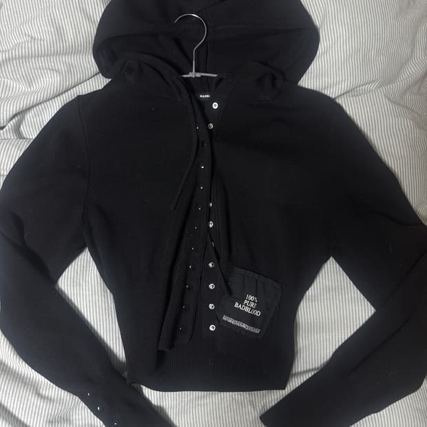 배드블러드 버튼업 후드 가디건 S