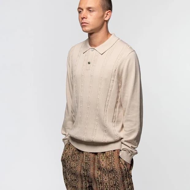 스투시 s 체인 폴로 니트