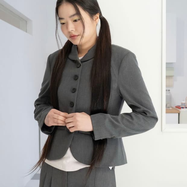 온스카 라운드 자켓 그레이 1 사이즈