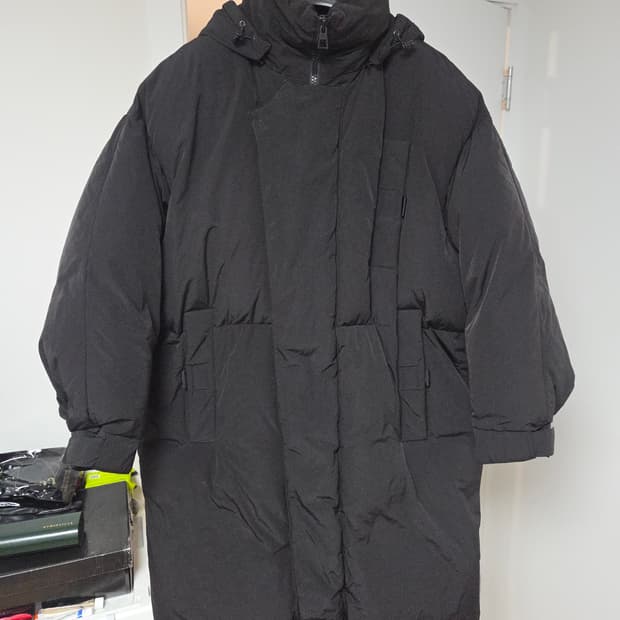 송지오옴므 헤비 벌룬 구스다운 롱패딩 블랙 48