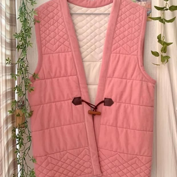 핑크 한텐 조끼