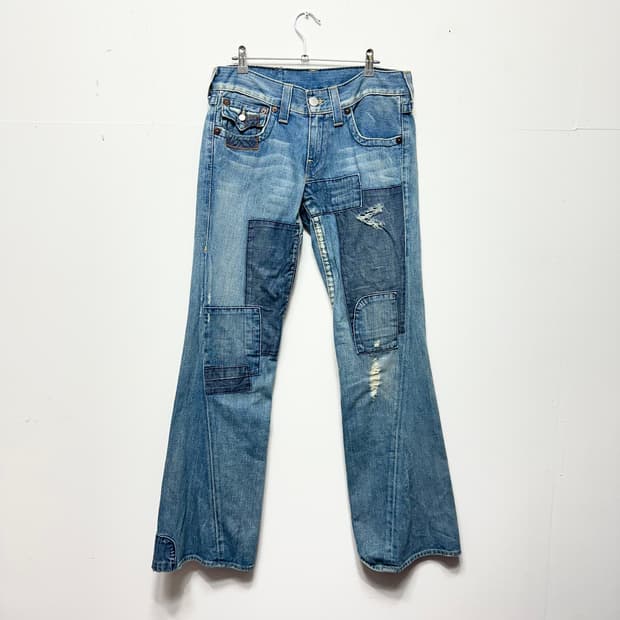 트루릴리전 joey 패치워크 플레어 데님 진