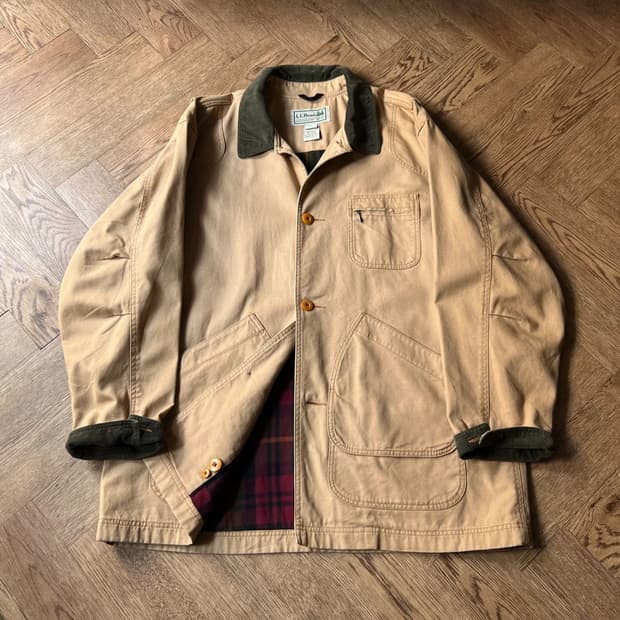 [2XL]엘엘빈 USA 빅사이즈 브라운 캔버스 헌팅 자켓