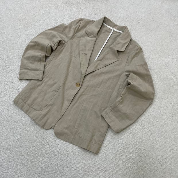 실측확인 빈티지 여성 린넨 자켓 0319M