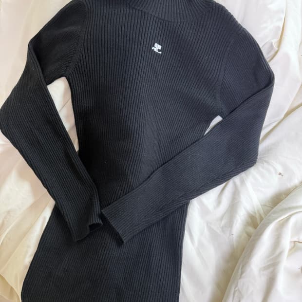 꾸레쥬 자수 롱 원피스 