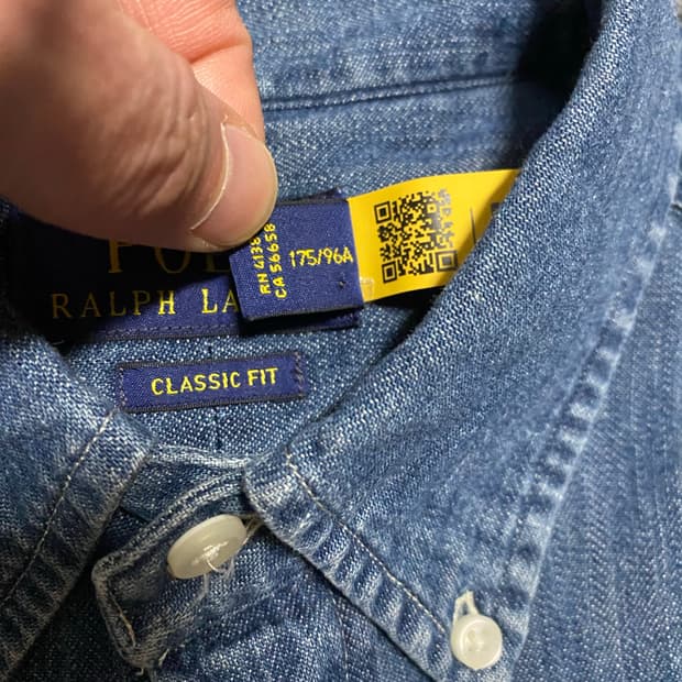 [반깂이하정리] 최신형 QR택 폴로 데님셔츠 청남방 정리