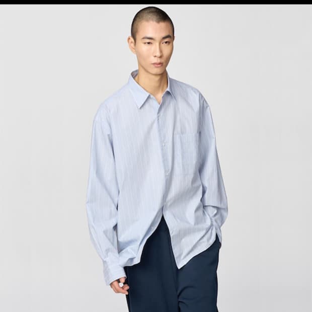 유니클로 C 브로드 오버사이즈 스트라이프 셔츠 L