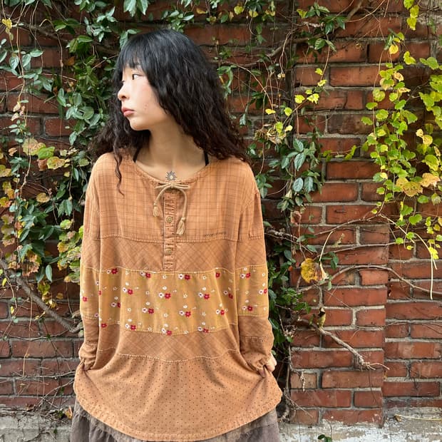 drugstores 코듀로이 패치 블라우스