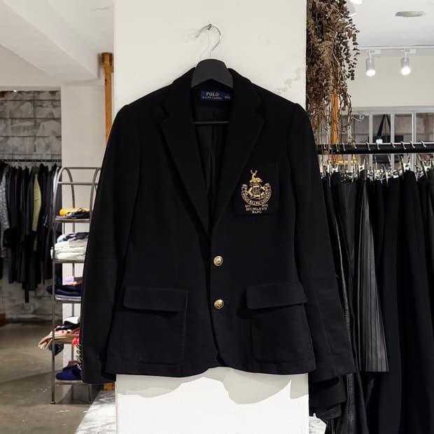폴로 랄프로렌 블랙 금장자수 블레이저 자켓