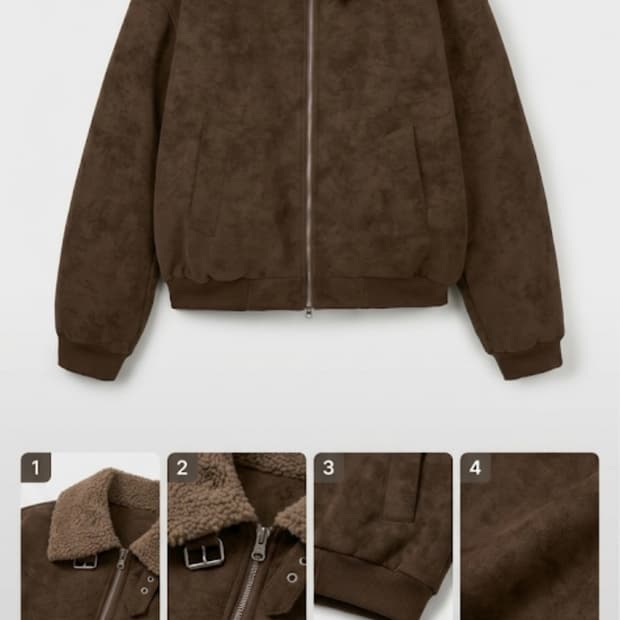 스웨이드 레더 무스탕 자켓_BROWN