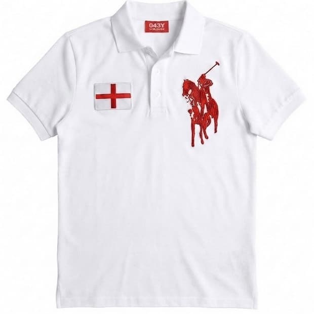 비엑세스 St. George Cross Cropped Polo Shirt