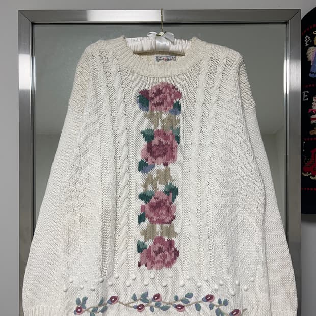 Gina Peters🌷플라워 빈티지 니트 vintage knit