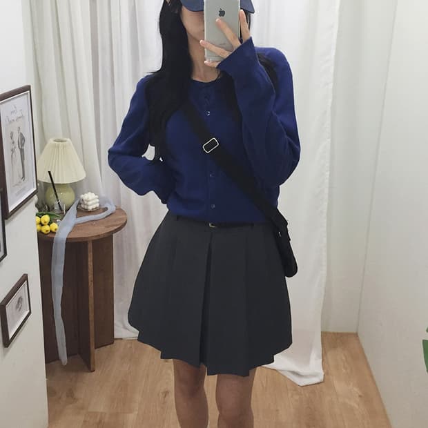 여성 베네통 라운드 가디건 100