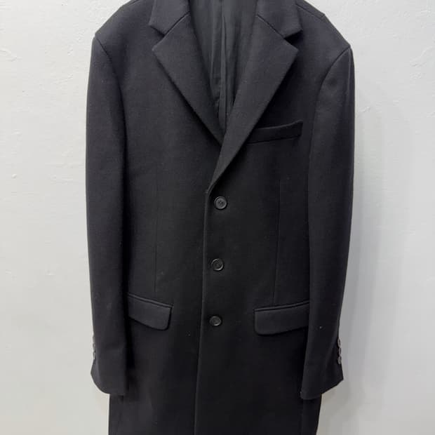 정품) 올세인츠 남성 블랙 더블 버튼 코트 XL