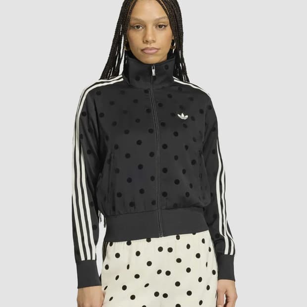 아디다스 새틴 폴카 닷 트랙탑 블랙 L