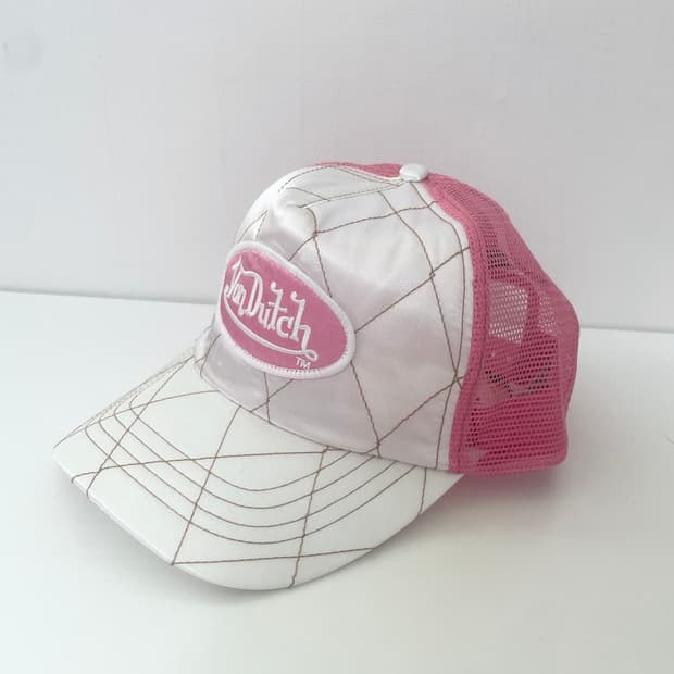 본더치 매쉬 핑크 볼캡