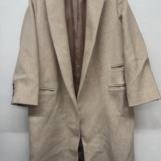 한섬 더 캐시미어 울혼방 헤링본 코트 M