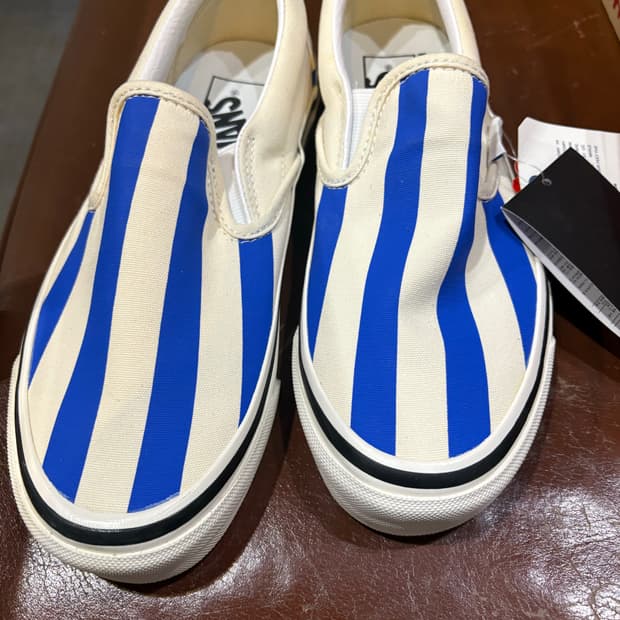 반스 슬립온 클래식 스트라이프 흰파