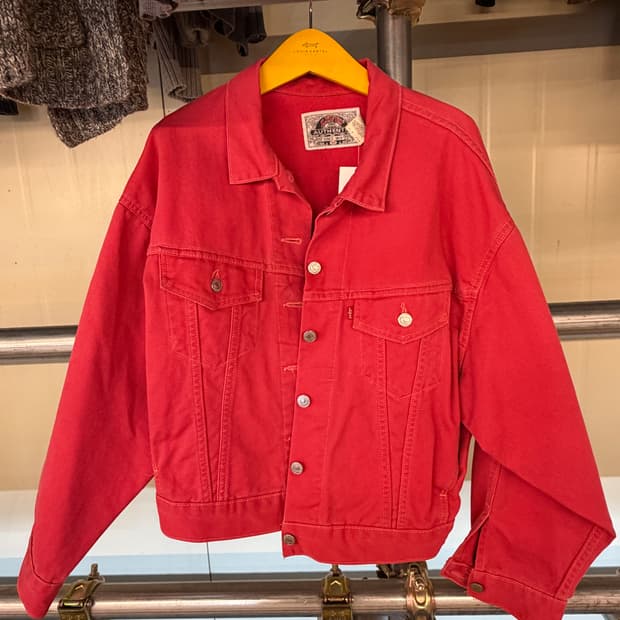 리바이스 데님 트라커 자켓 레드