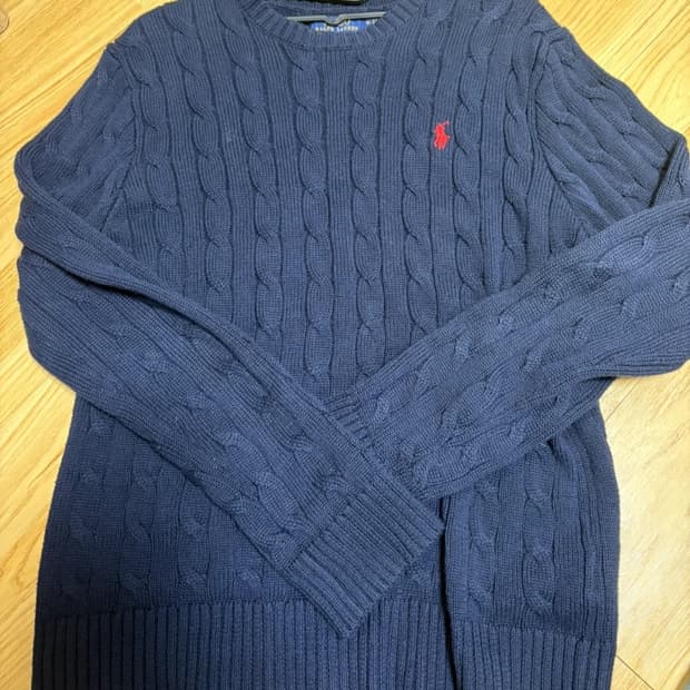 폴로 꽈배기 니트 M