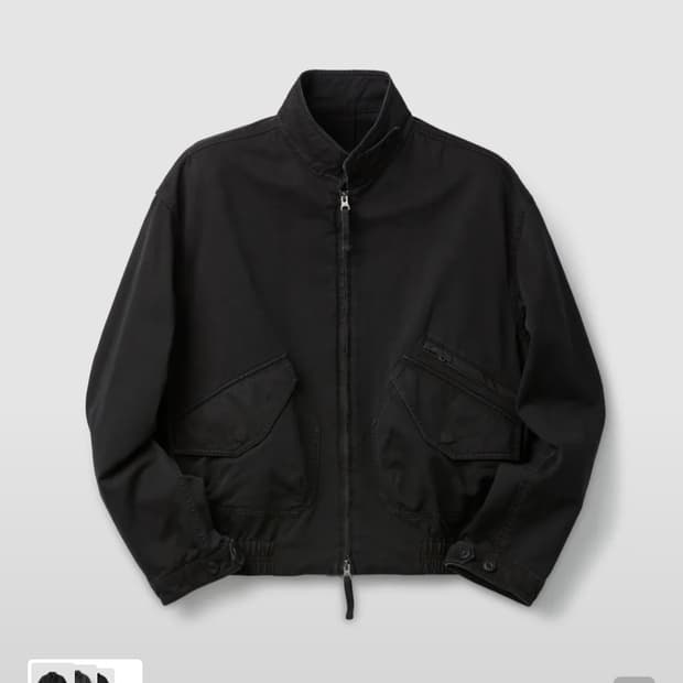 (새상품 xl) 카치온 워시드 트리밍 카라 점퍼 (워시드블랙)