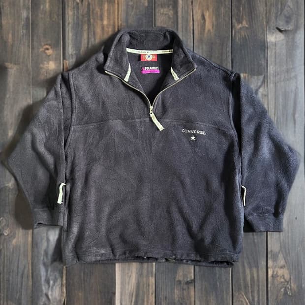 90s 컨버스 폴라텍 하프집 풀오버 플리스