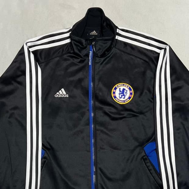 95 아디다스 첼시 블루 파이핑 블랙 트랙탑