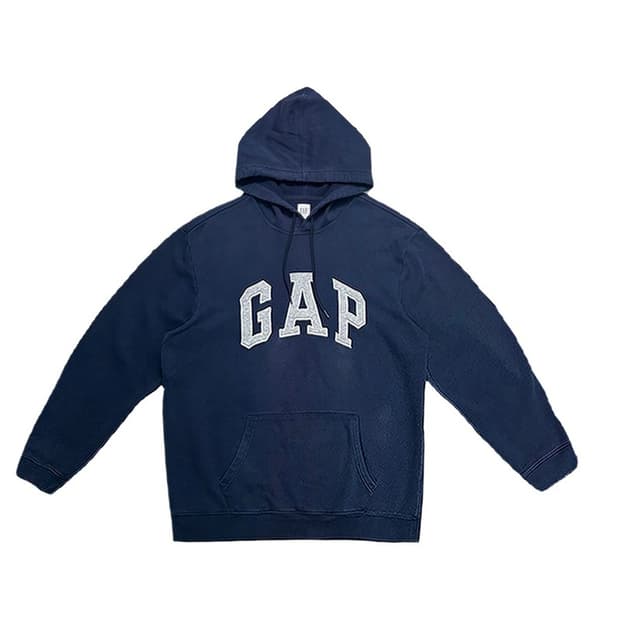 GAP 스펠아웃 빅로고 후드티 네이비 XL