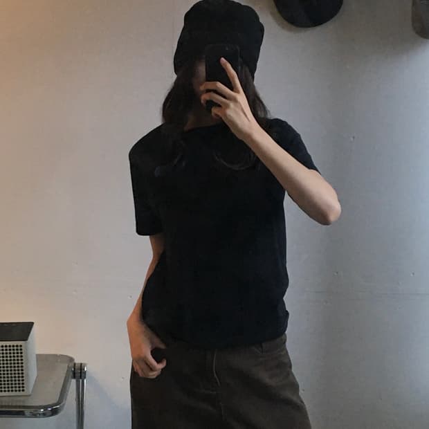 노스페이스 가슴로고 반팔티