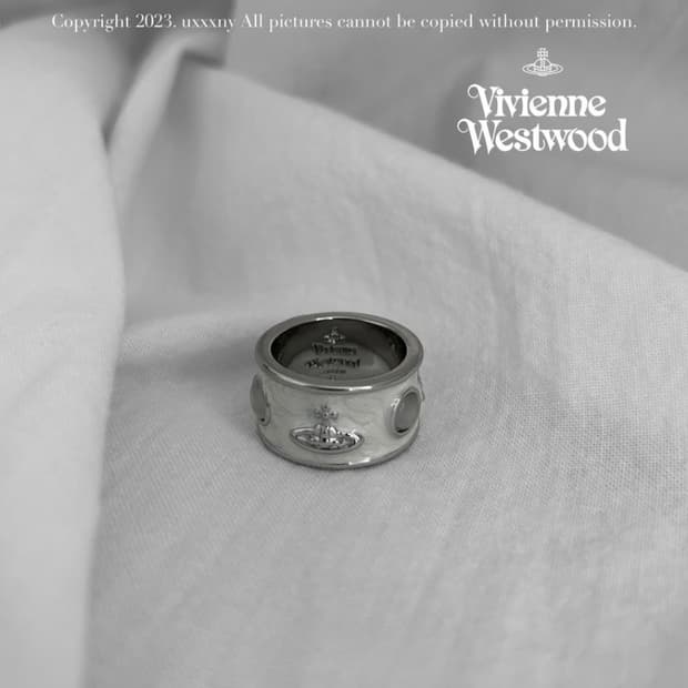 비비안웨스트우드 으카이브 화이트 원석링 반지(새상품)
