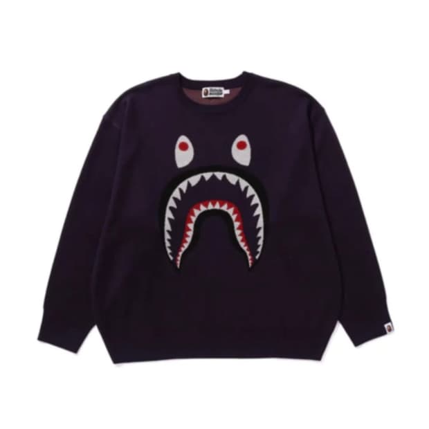 베이프 샤크 니트 퍼플