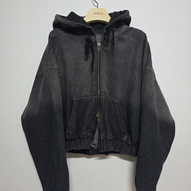 빈티지 청 후드 자켓