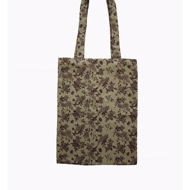 COLOCYNTH flowered eco-bag brown