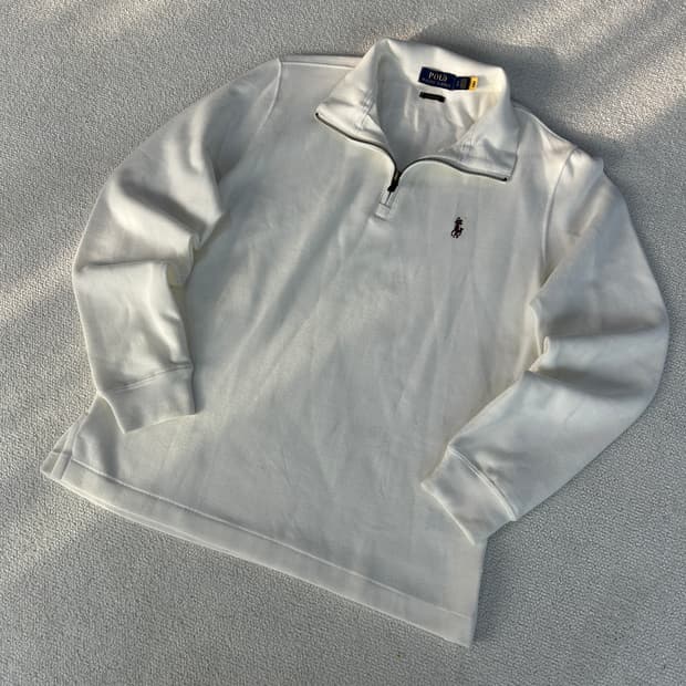 폴로 랄프로렌 화이트 하프집업 