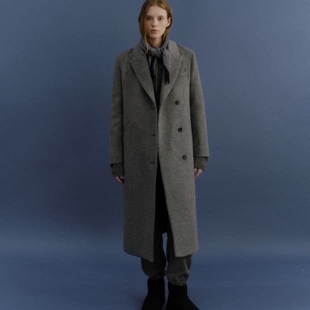 아우브아워 울 롱 코트 그레이