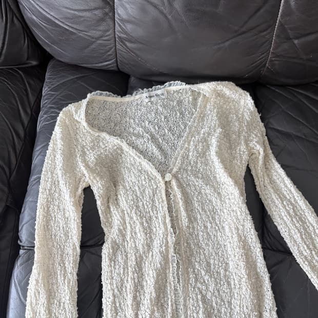 boucle rose button cardigan