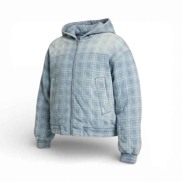 시스템옴므 체크 후드 점퍼 (QC샘플)