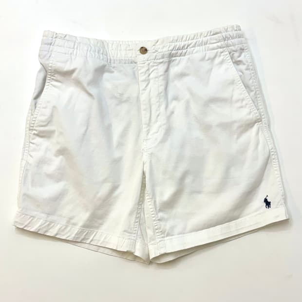 Polo 폴로 랄프로렌 화이트컬러 밴딩 프렙스터 화이트 코튼 쇼츠 반바지