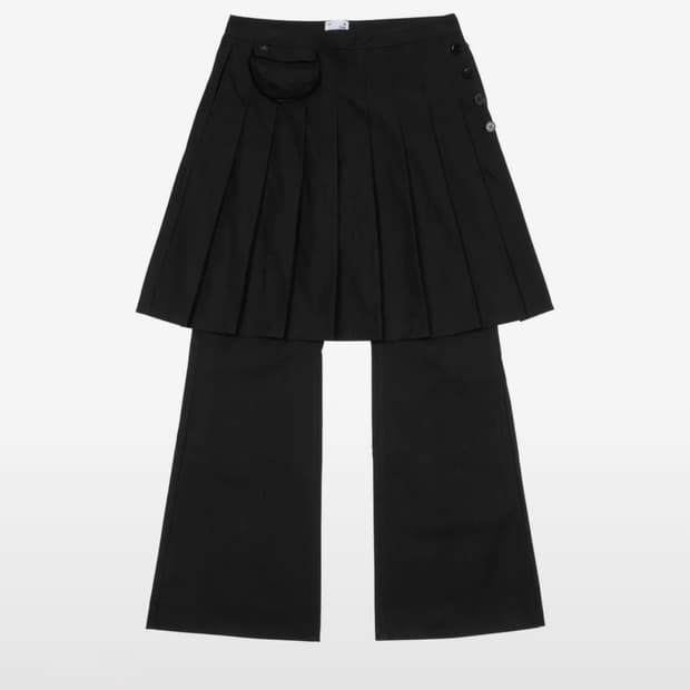 TCM skirt layered pants (black) 
