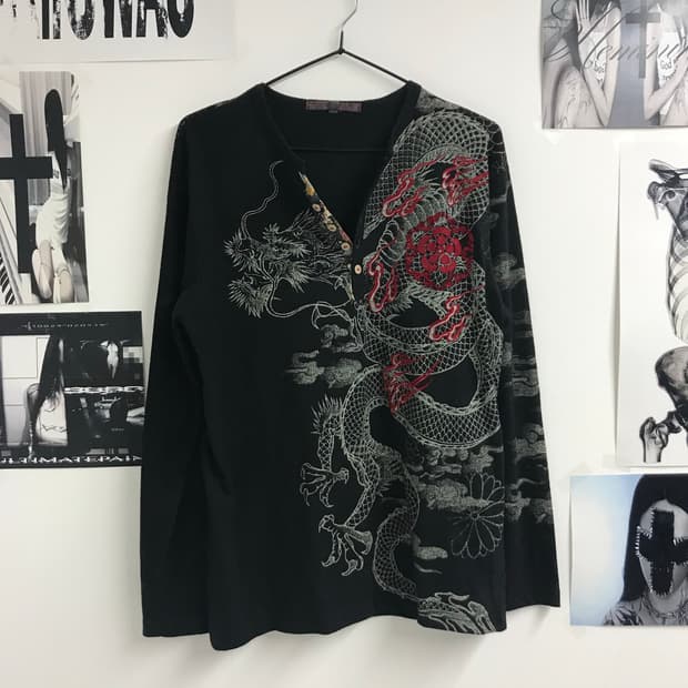 Oriental dragon printing longsleeve
