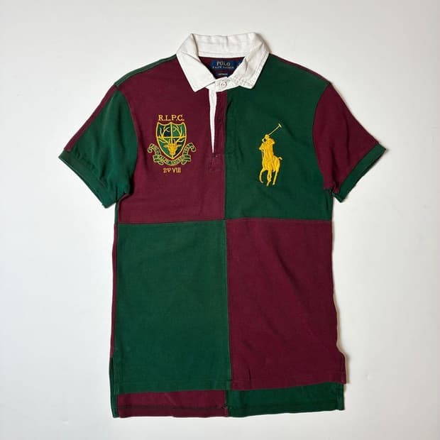 폴로 랄프로렌 컬러블록 럭비 반팔 카라 티셔츠 PN8687