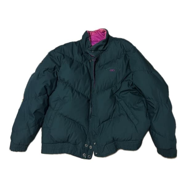 Asics 아식스 빈티지 배색 숏패딩 (L)