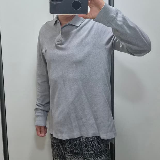 폴로 랄프로렌 그레이 색상 컴포트핏 긴팔 피케티. L s