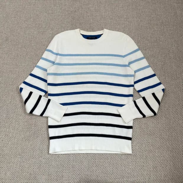 M 타미힐피거 라운드 스트라이프 니트 N.8576