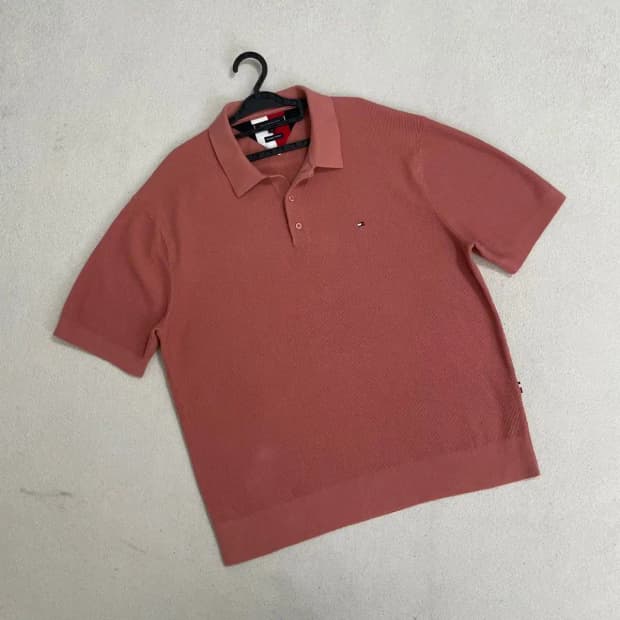 2XL 타미힐피거 니트 반팔 카라티 B.4096